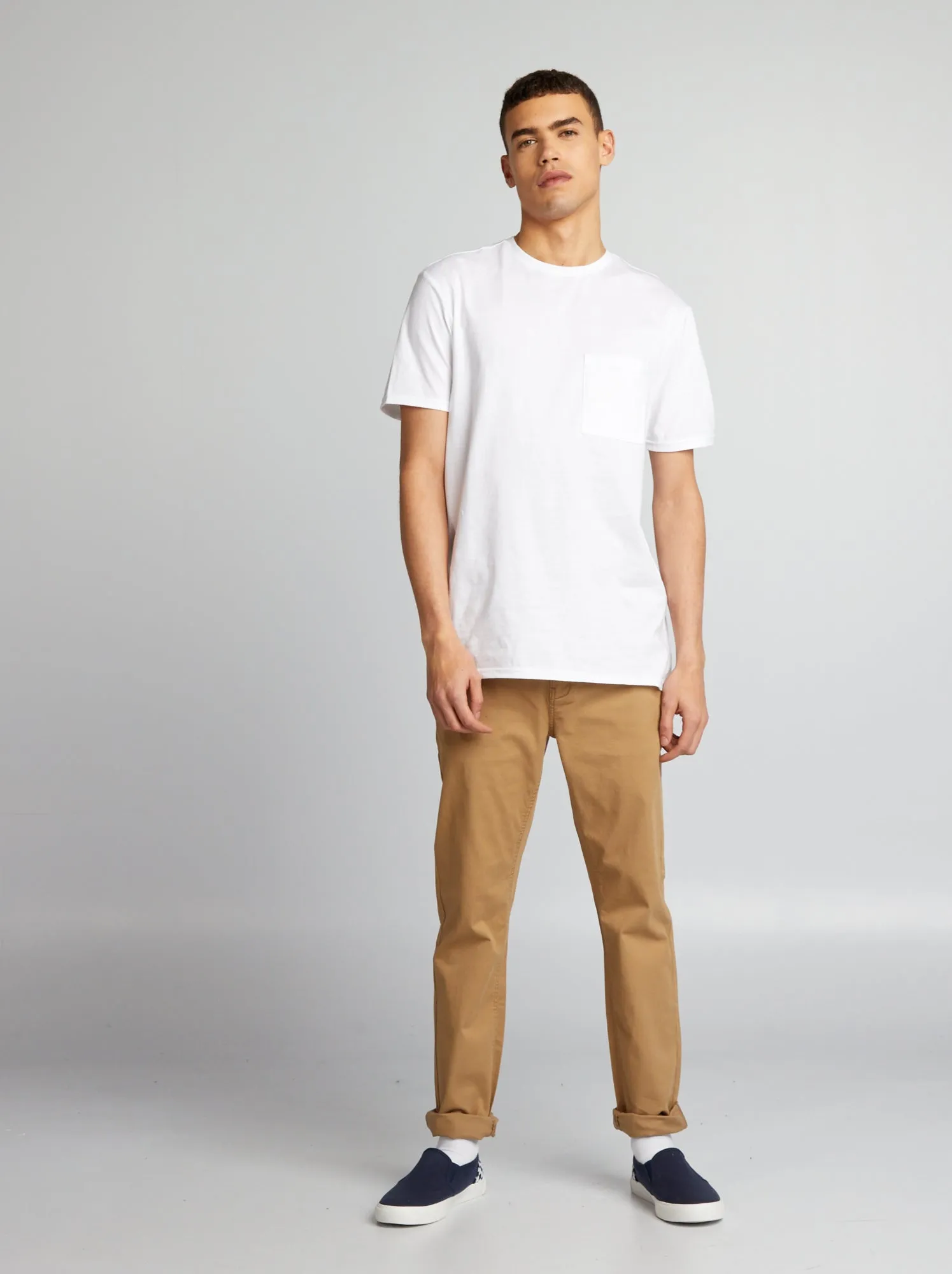 Pantaloni chino in tinta unita - BEIGE
