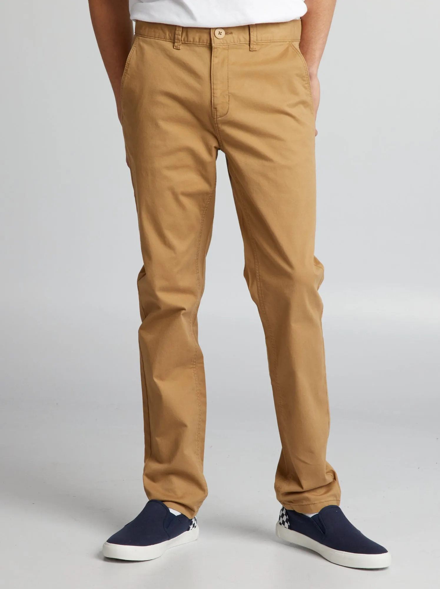Pantaloni chino in tinta unita - BEIGE