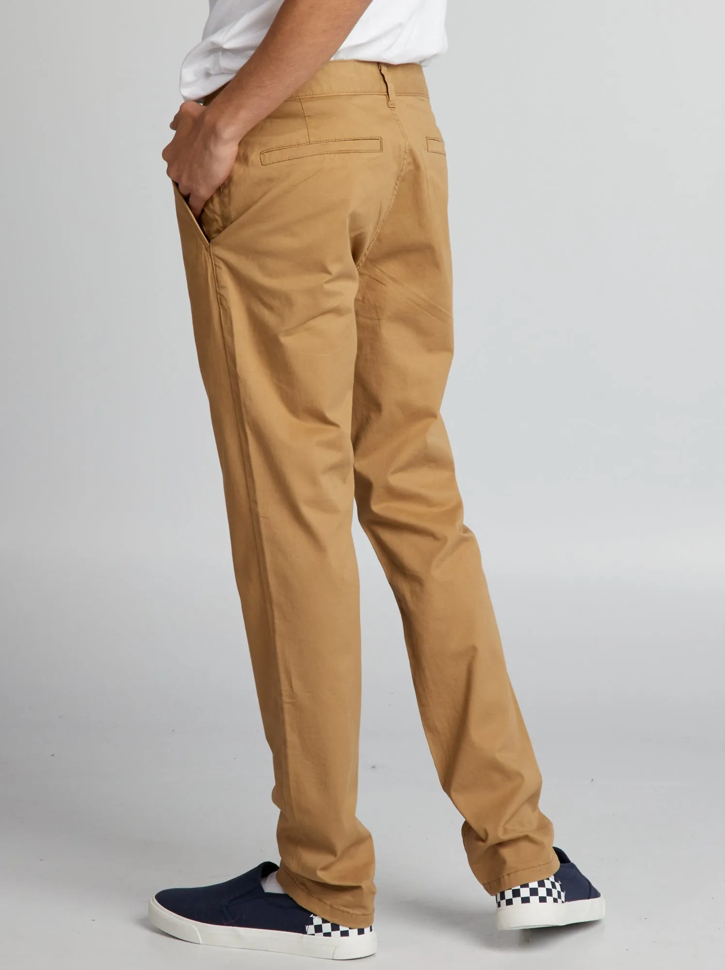 Pantaloni chino in tinta unita - BEIGE