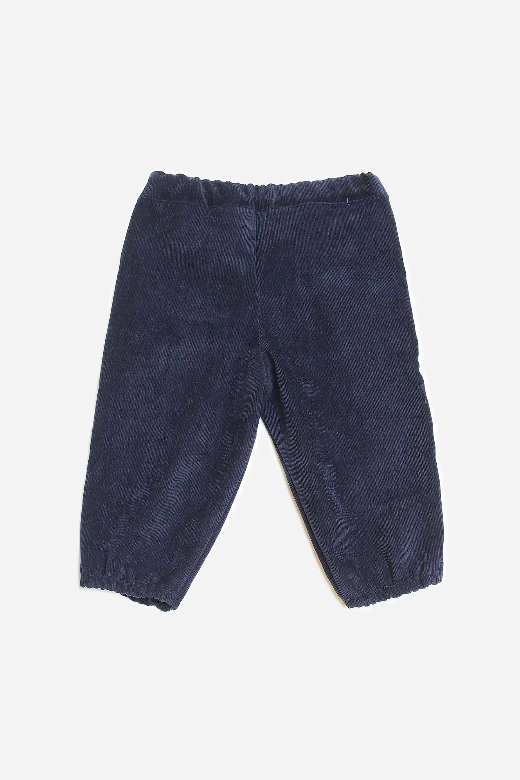 Pantaloni con taschine in velluto blu