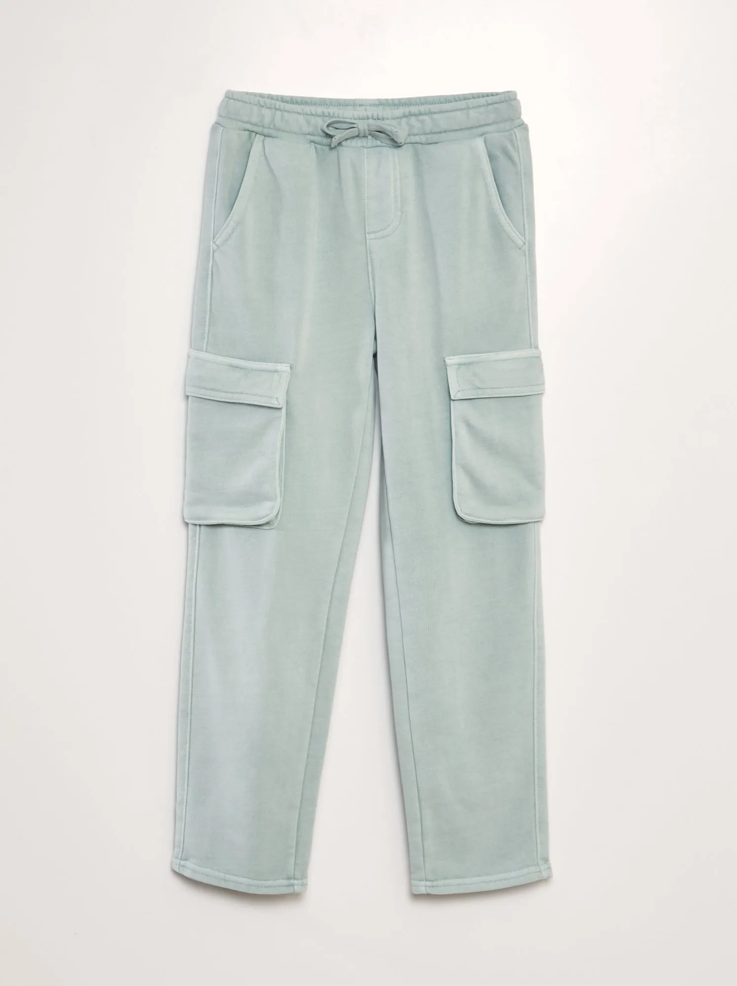 Pantaloni dritti con tasche con patta - BLU