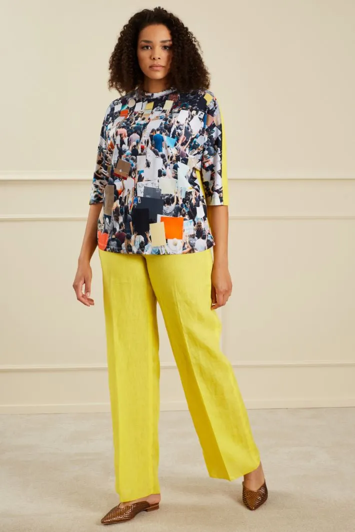 Pantaloni dritti  in lino