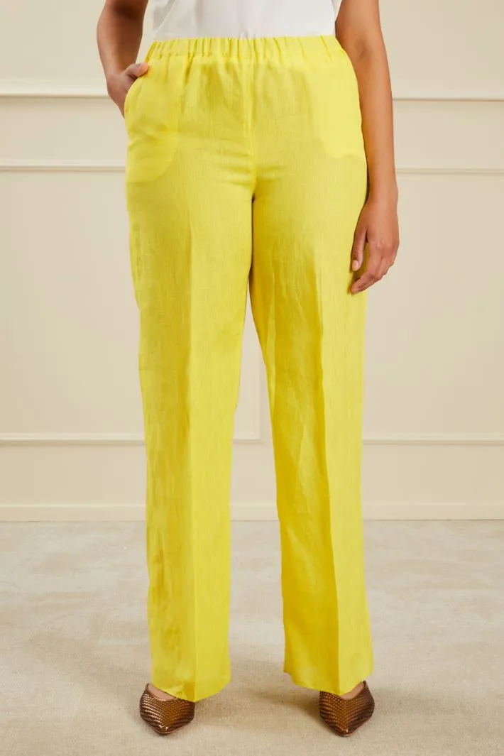 Pantaloni dritti  in lino