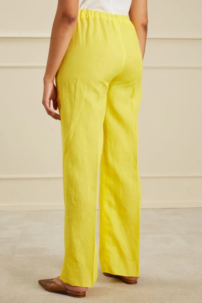 Pantaloni dritti  in lino