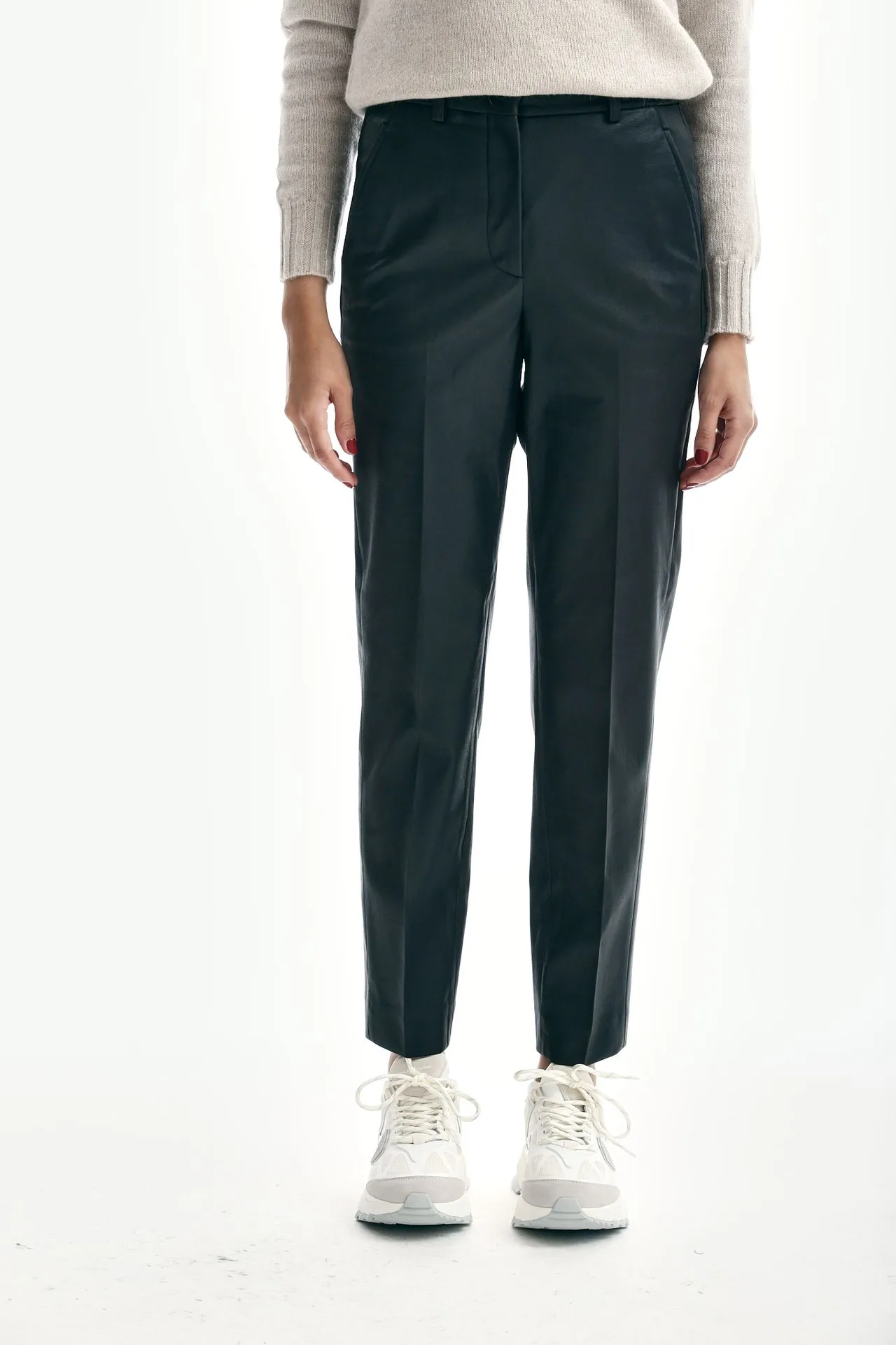 Pantaloni ecopelle GALEN antracite 