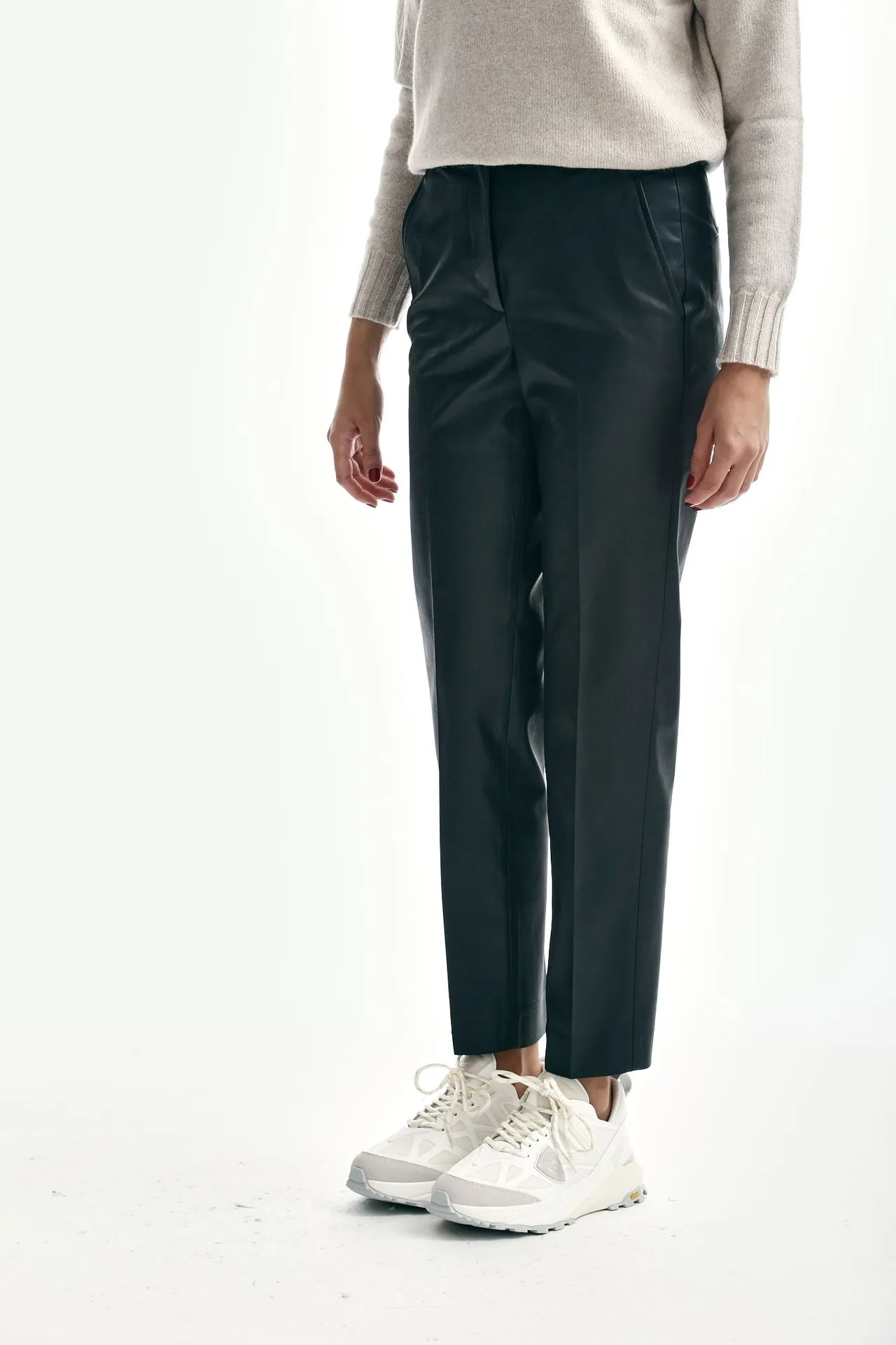 Pantaloni ecopelle GALEN antracite 