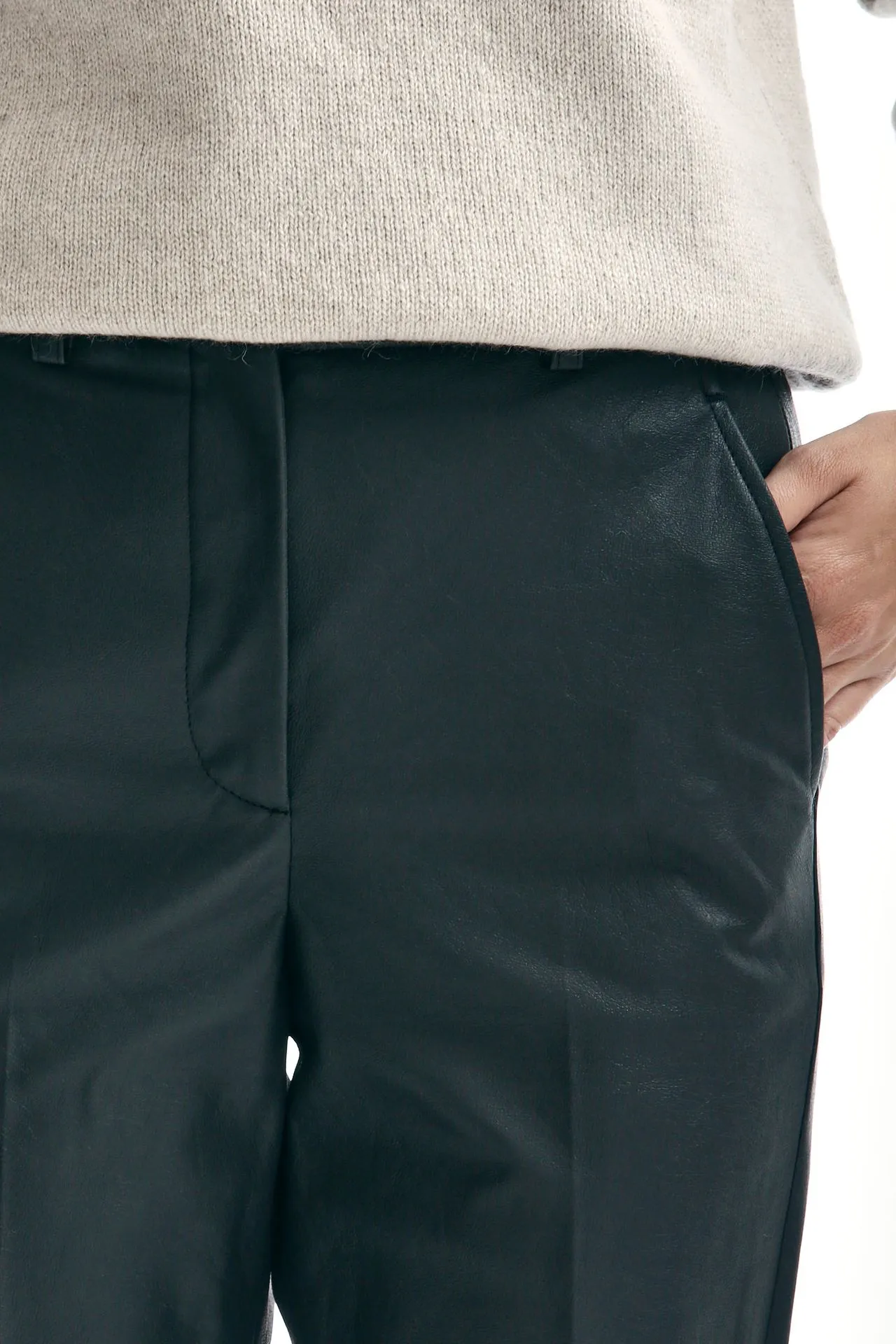 Pantaloni ecopelle GALEN antracite 