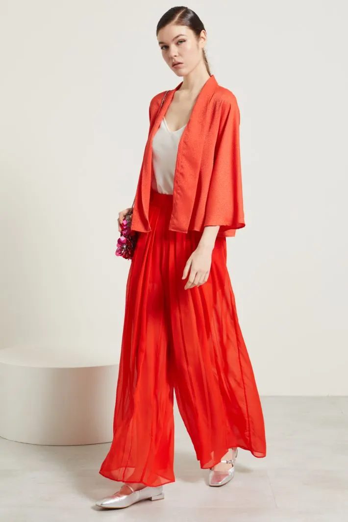 Pantaloni in chiffon plissè