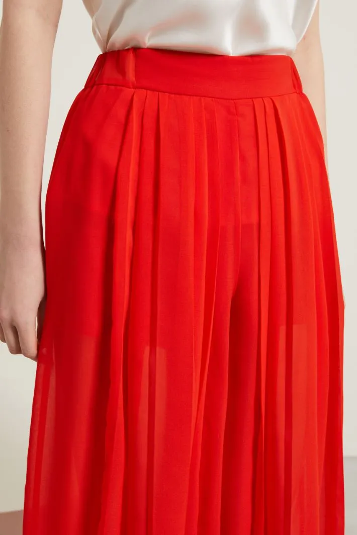 Pantaloni in chiffon plissè