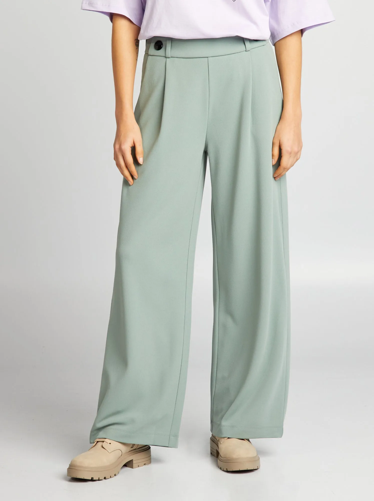 Pantaloni larghi a vita alta 'JDY' - VERDE