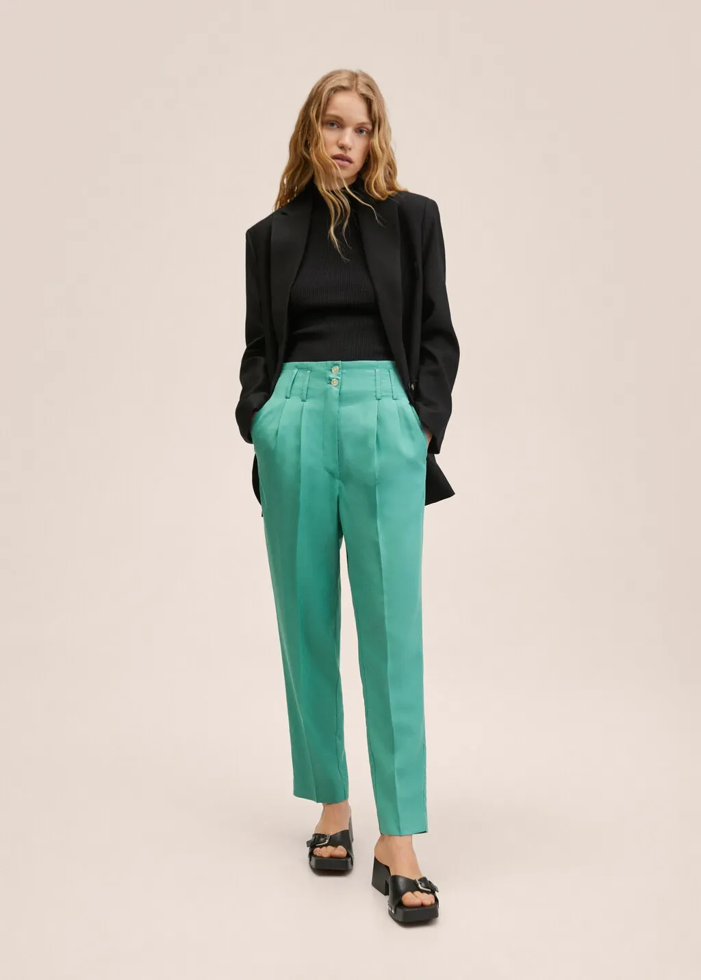 Pantaloni lyocell pinces