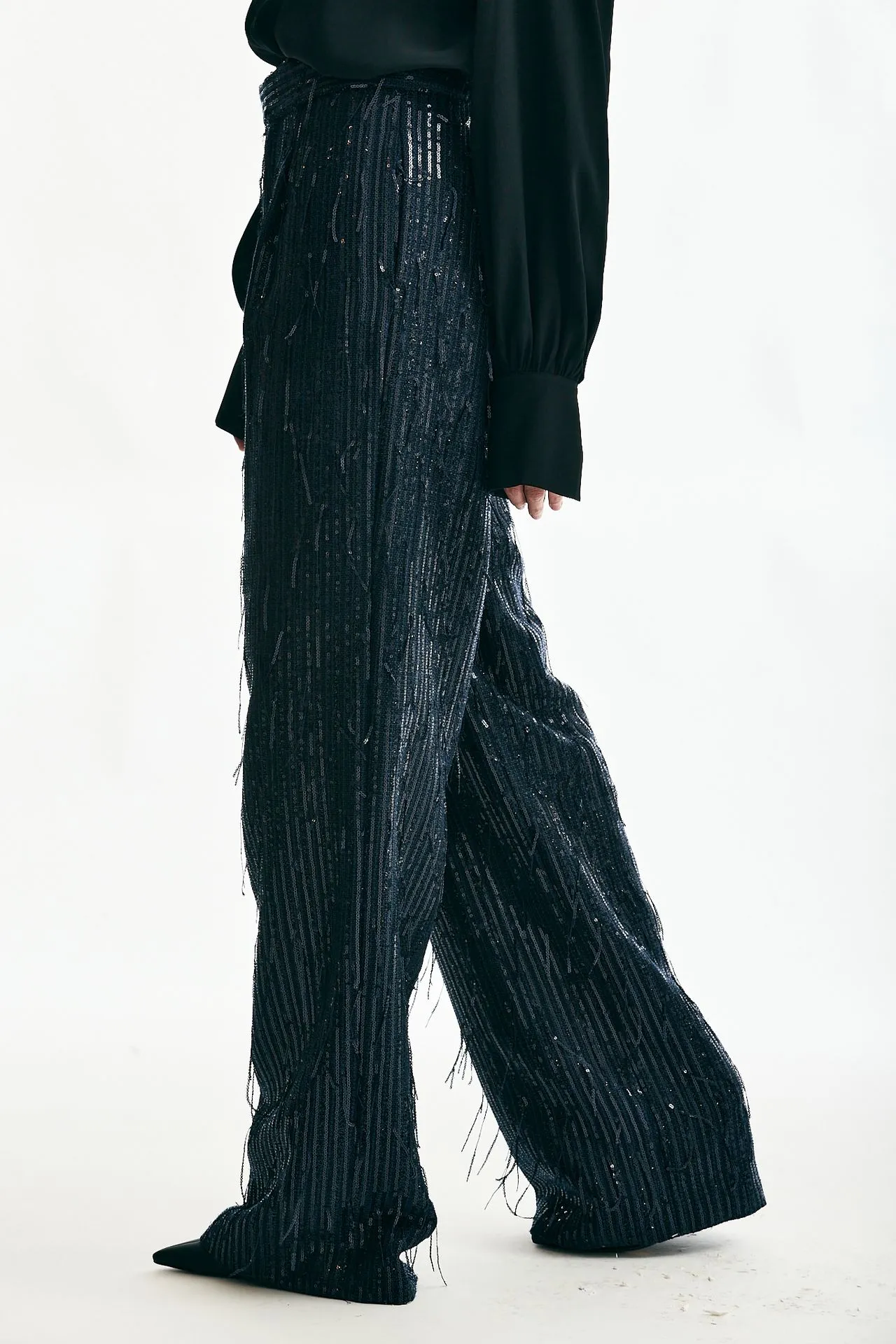 Pantaloni paillettes blu 