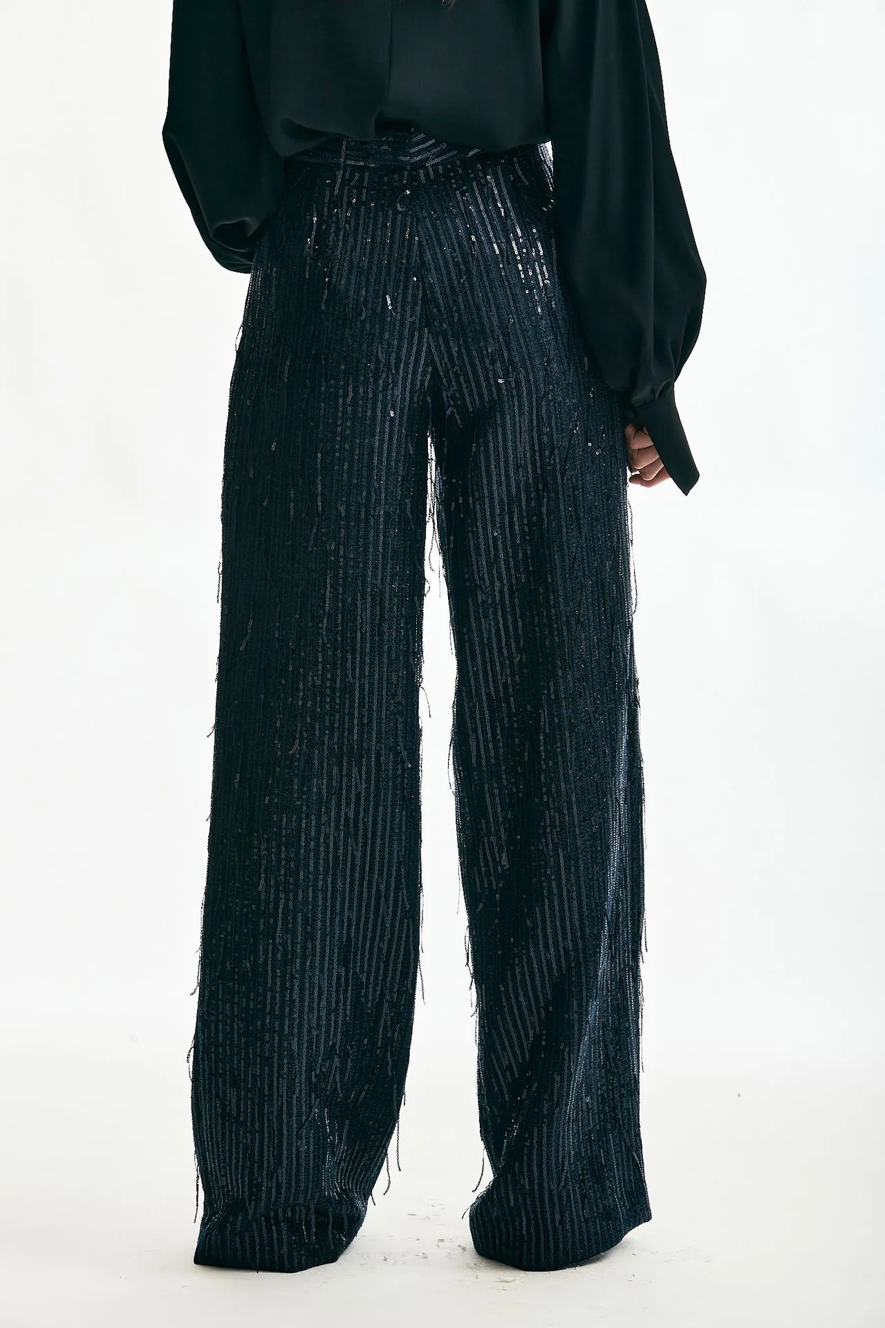 Pantaloni paillettes blu 