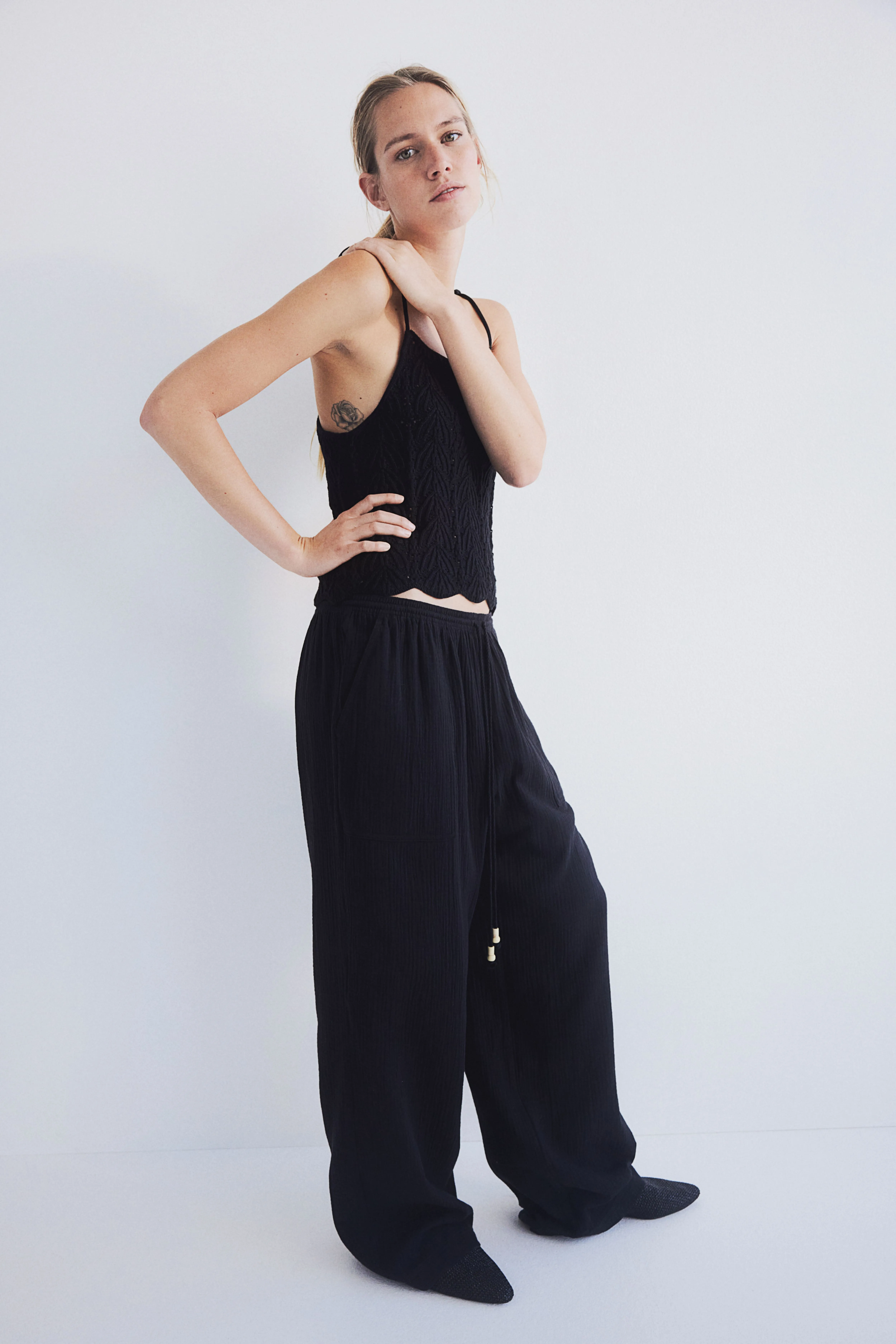 Pantaloni pull-on in mussola