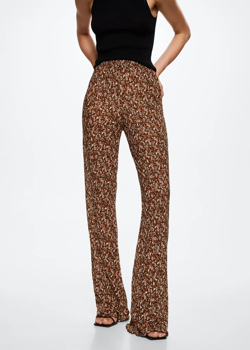 Pantaloni scampanati stampa floreale