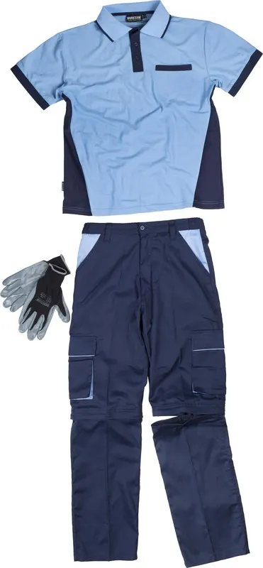 Pantaloni staccabili, polo a maniche corte e guanti in nitrile Indivisible Set Navy Hostess