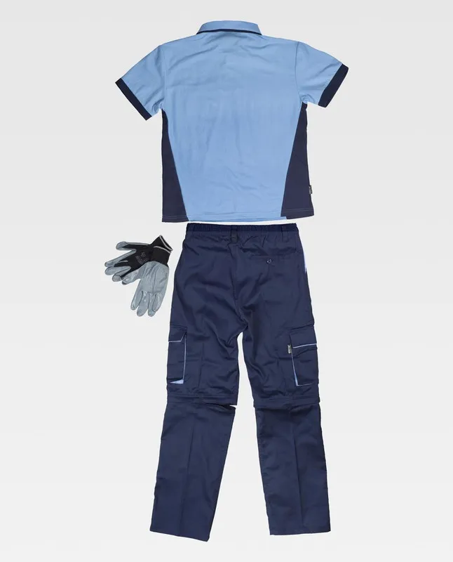 Pantaloni staccabili, polo a maniche corte e guanti in nitrile Indivisible Set Navy Hostess