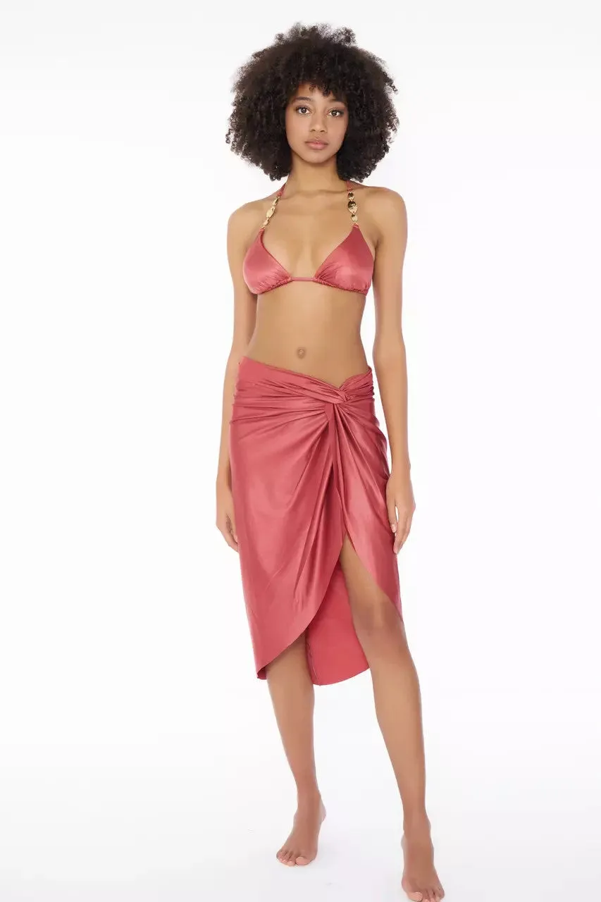 Pareo Skirt with Cross Front / Pink