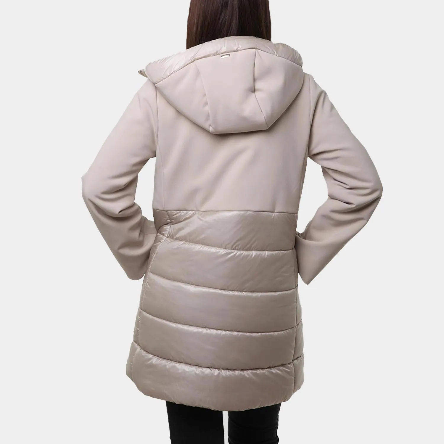 Parka Bimateriale Herno Beige Ragazza