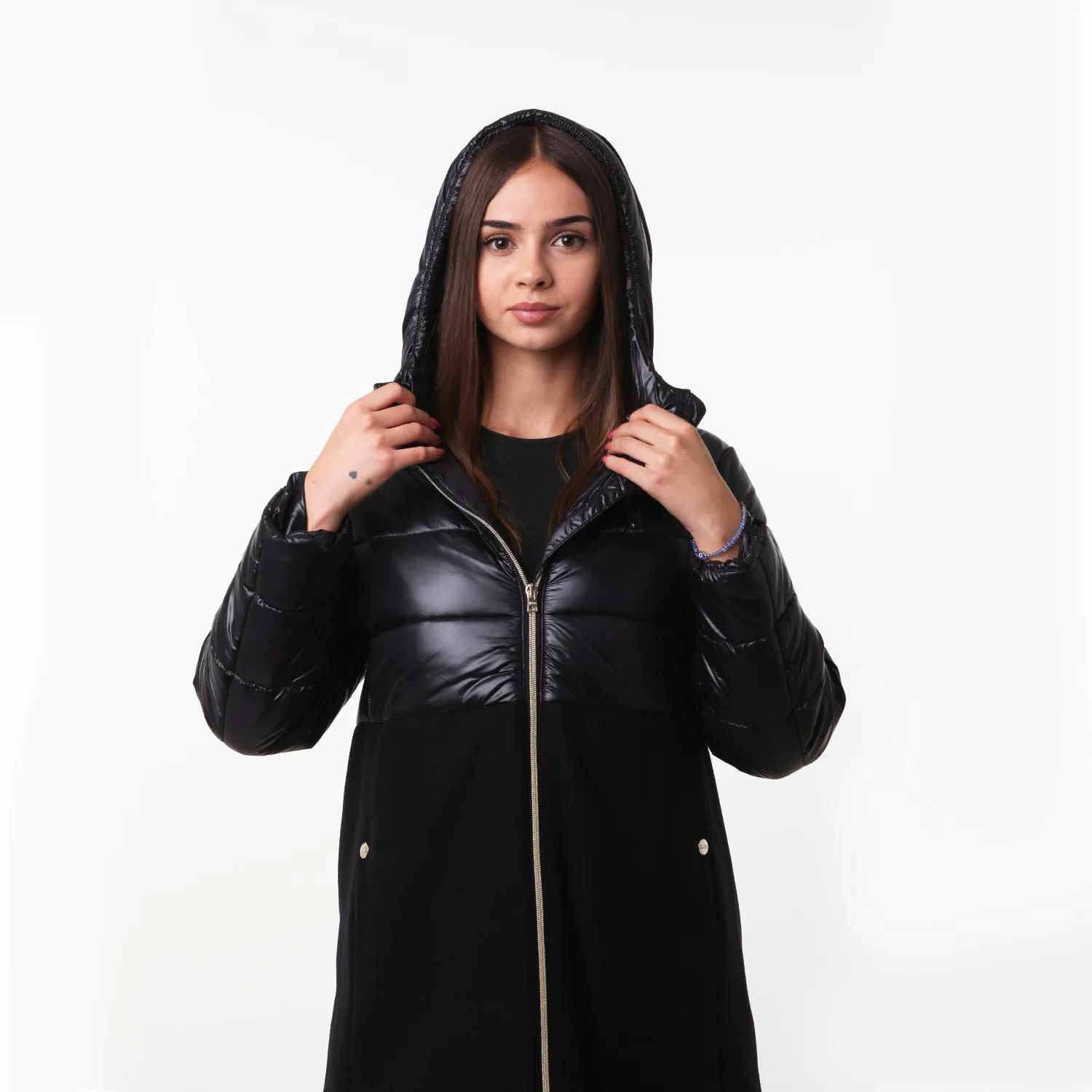 Parka Nylon-Ecowool Herno Nero Ragazza