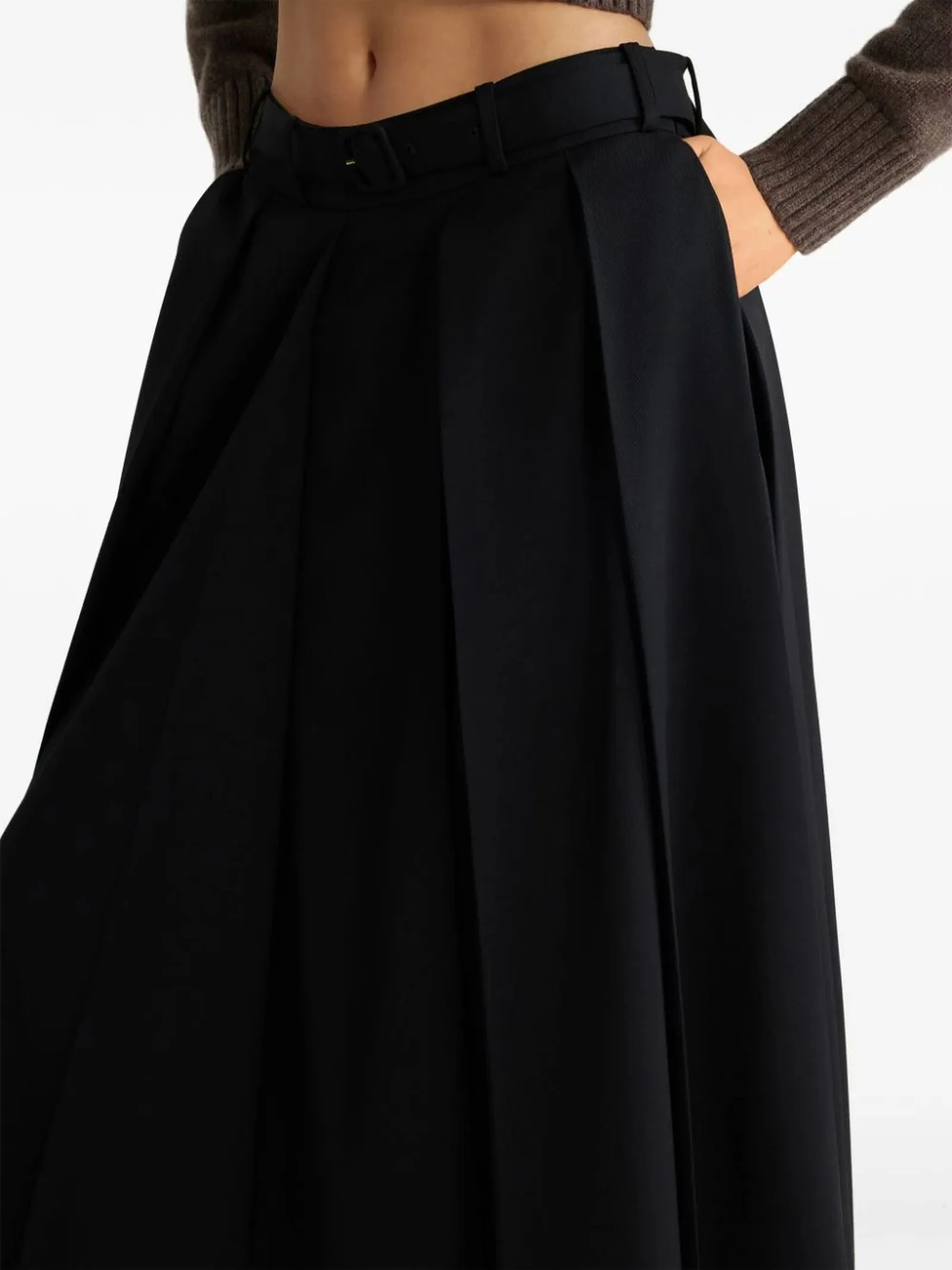 PATOU Abbigliamento,Gonne Gonna in lana tecnica nera 