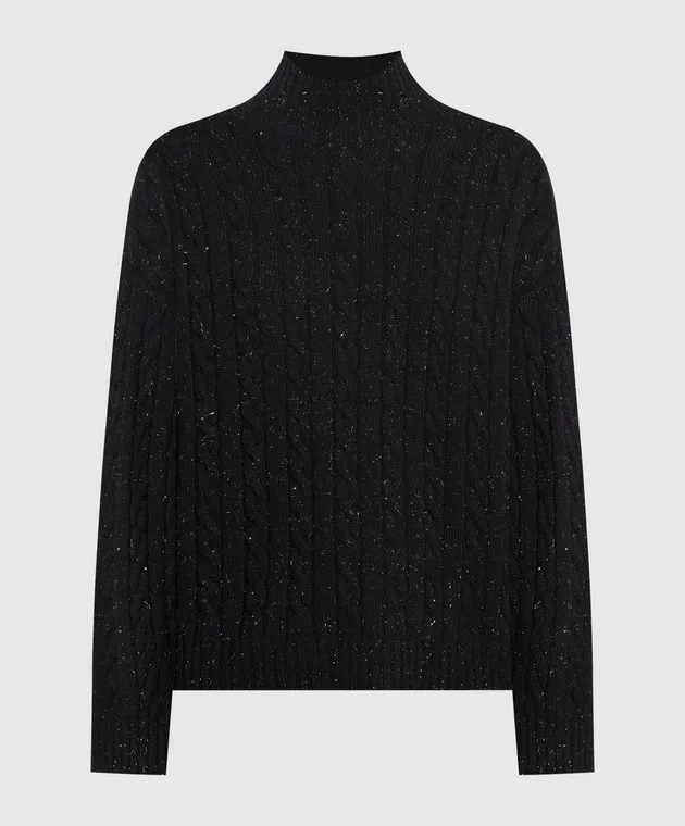Peserico Maglione nero con motivo strutturato S99018F0709095