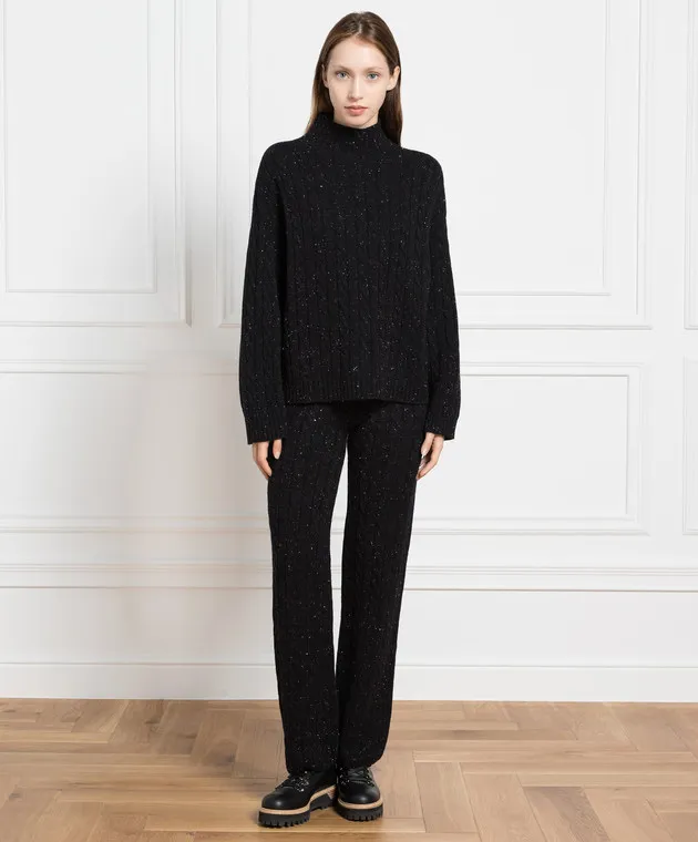 Peserico Maglione nero con motivo strutturato S99018F0709095