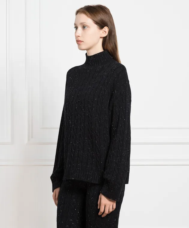 Peserico Maglione nero con motivo strutturato S99018F0709095