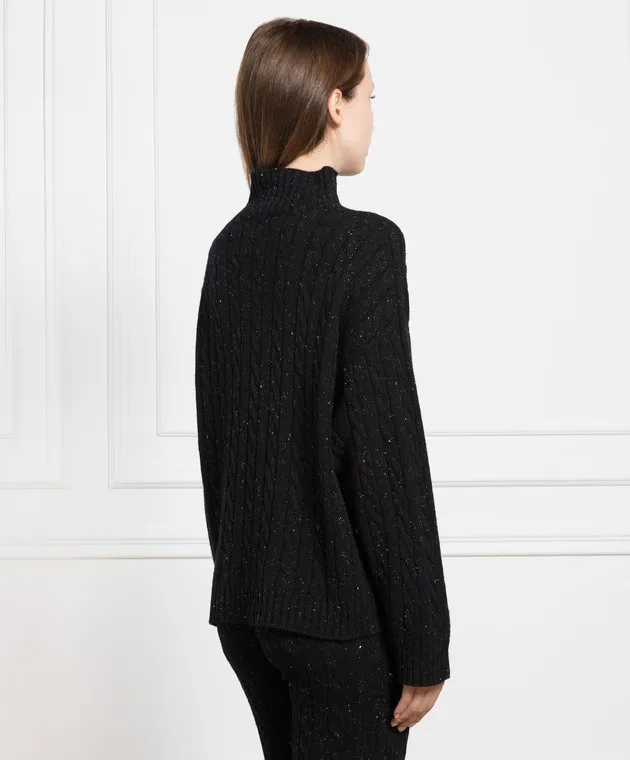 Peserico Maglione nero con motivo strutturato S99018F0709095