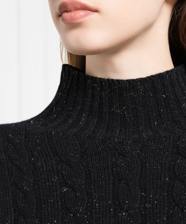 Peserico Maglione nero con motivo strutturato S99018F0709095