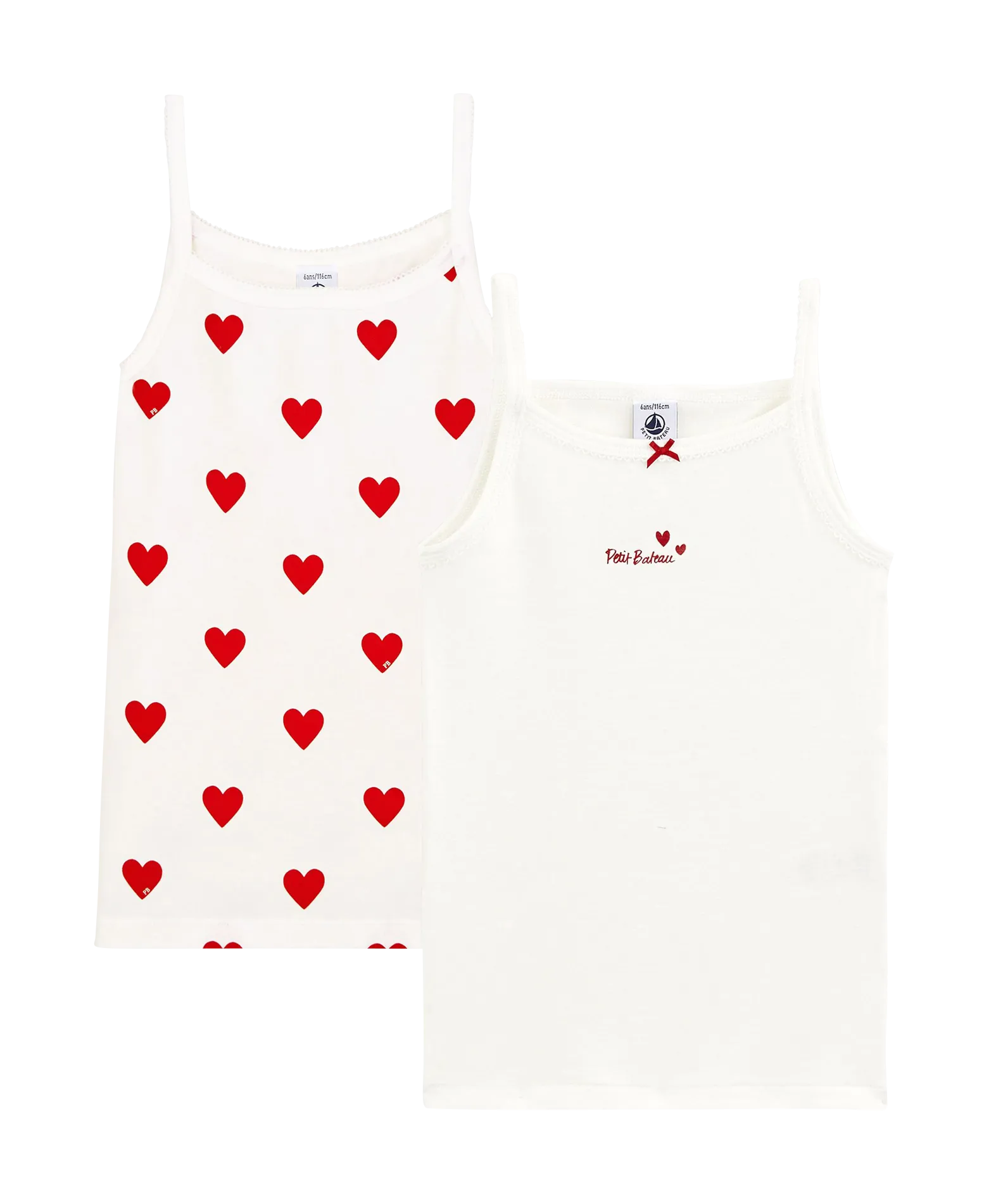  PETIT BATEAU   Set di 2 top in cotone bio | Multicolore