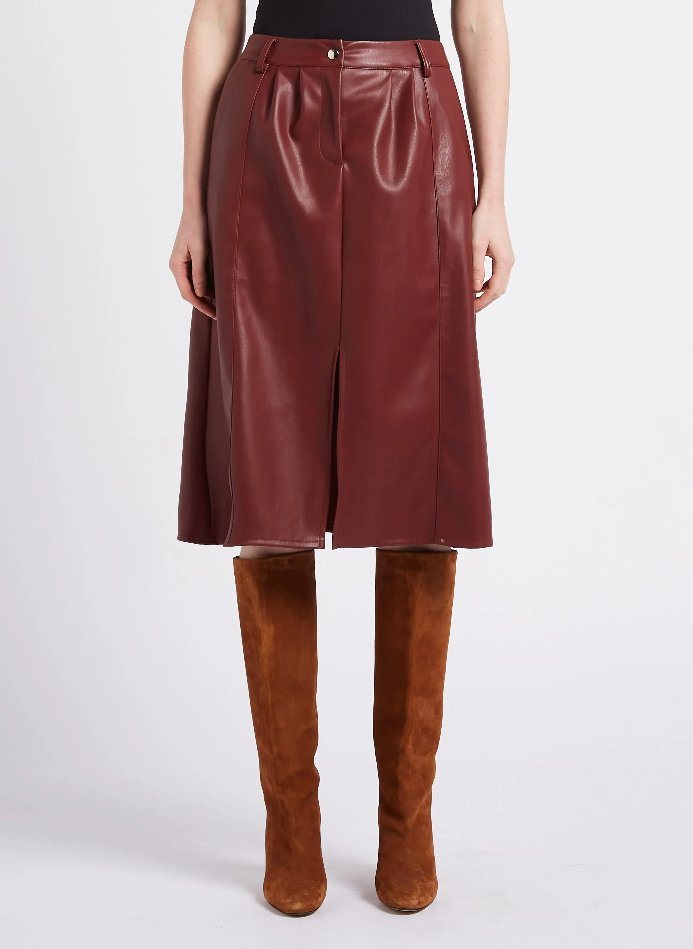  PETITE MENDIGOTE   JOSIE - Gonna midi con spacco | Rosso