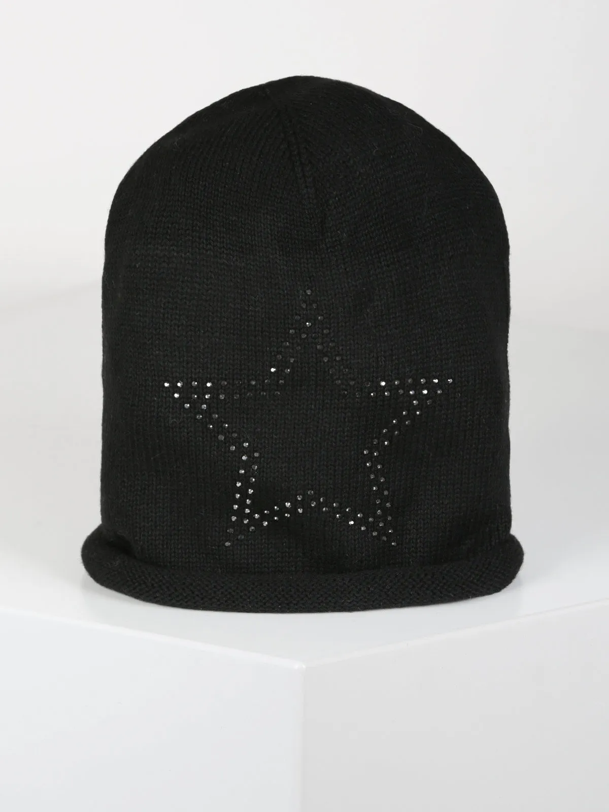 Pierre Cardin Bonnet en tricot avec étoile en strass