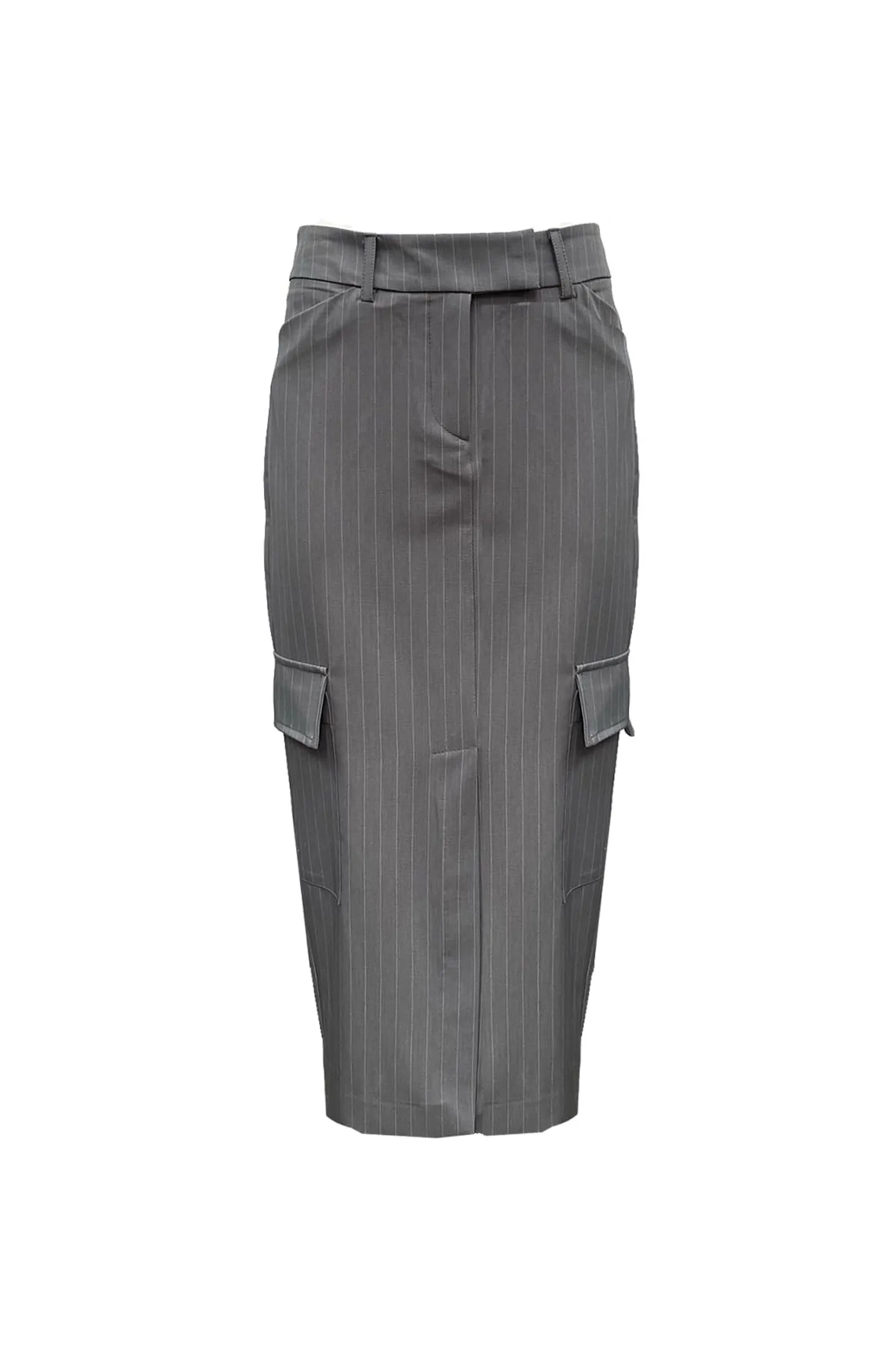 PINSTRIPE FANTASY MIDI SKIRT