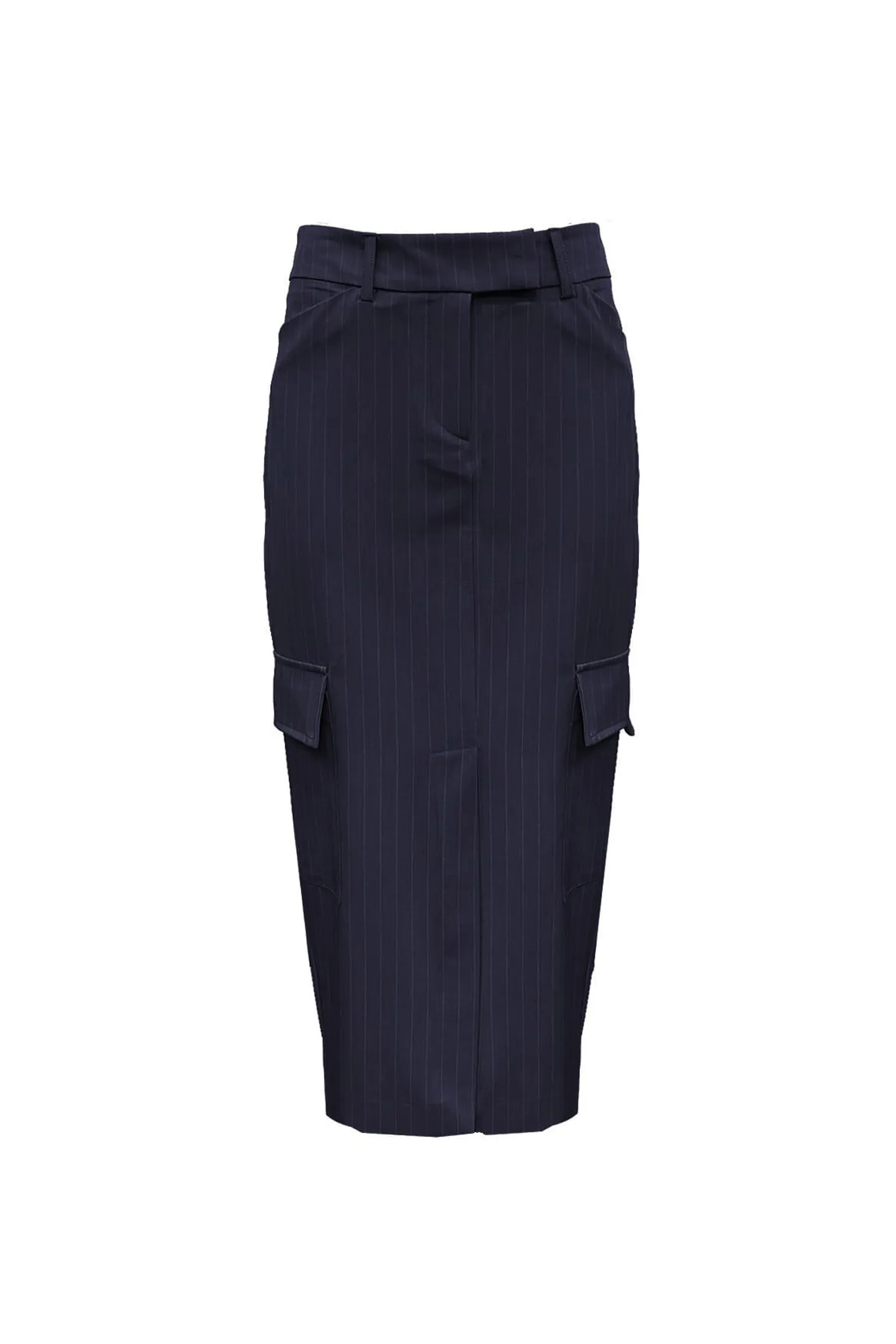 PINSTRIPE FANTASY MIDI SKIRT