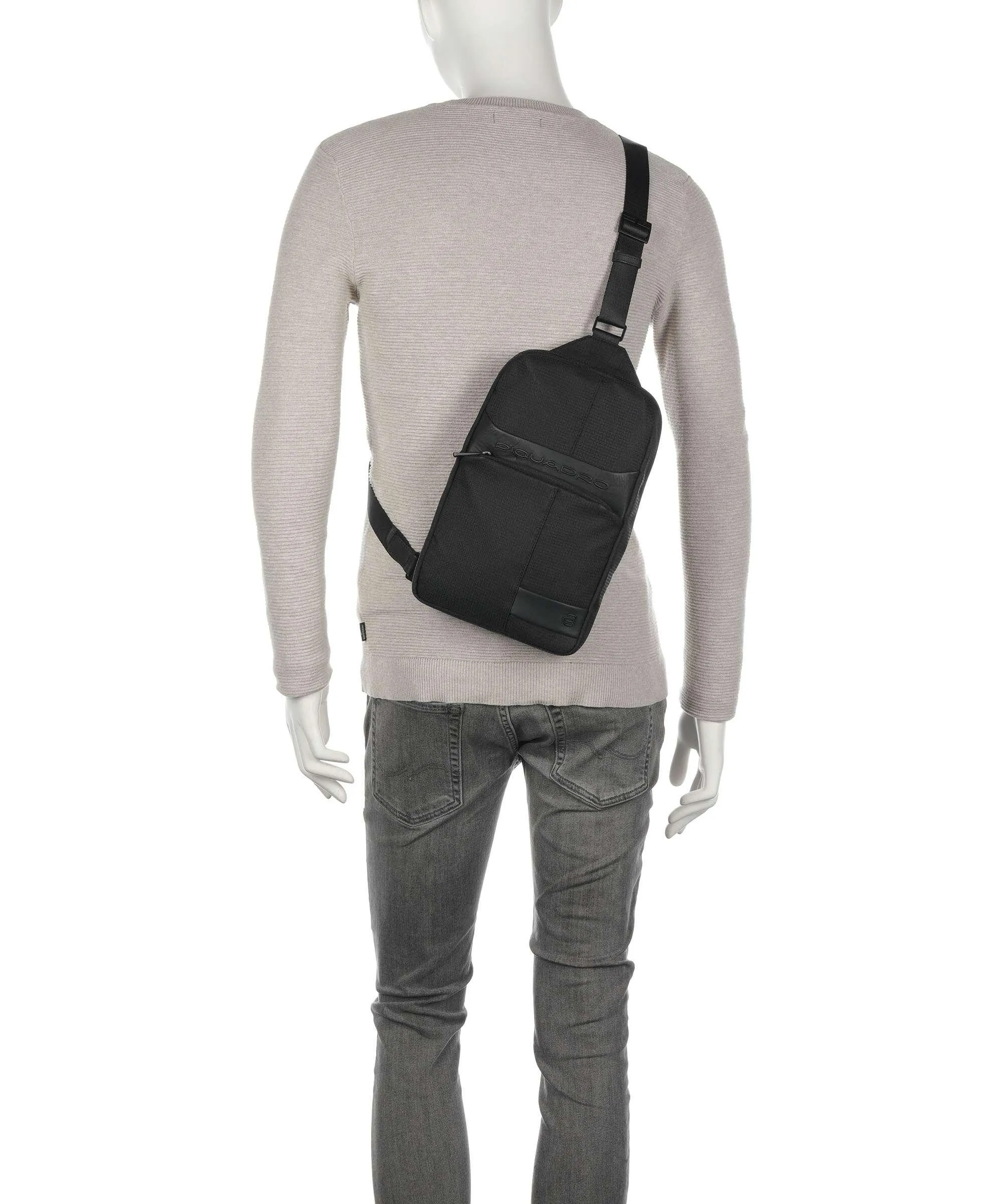  Piquadro Wollem Borsa sling nylon nero  