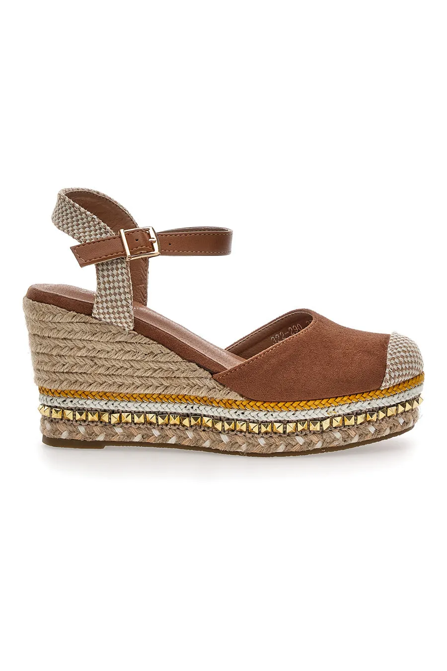   PITTARELLO SUN Sandali Espadrillas Marroni Con Zeppa e Fibbia Pittarello Sun 322290