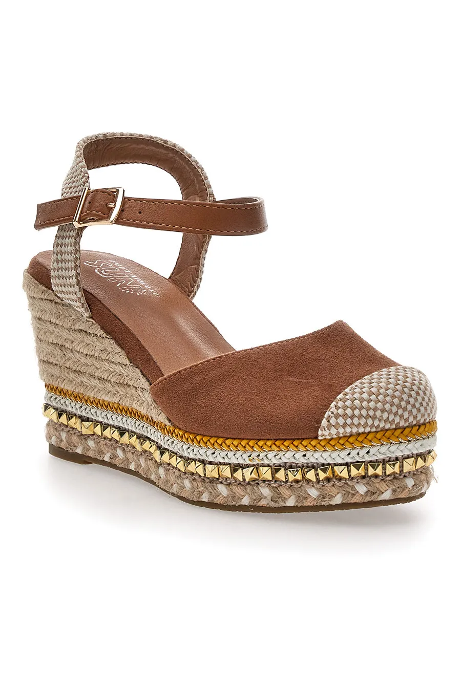   PITTARELLO SUN Sandali Espadrillas Marroni Con Zeppa e Fibbia Pittarello Sun 322290