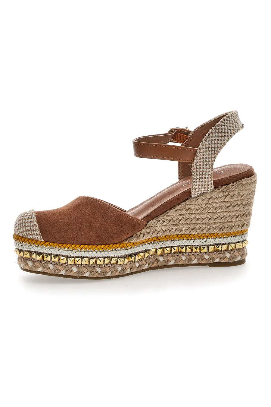   PITTARELLO SUN Sandali Espadrillas Marroni Con Zeppa e Fibbia Pittarello Sun 322290