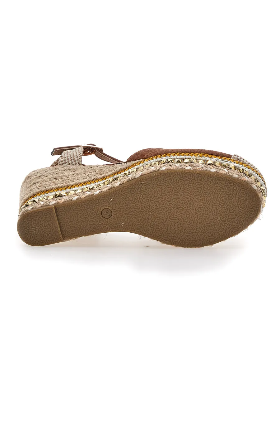   PITTARELLO SUN Sandali Espadrillas Marroni Con Zeppa e Fibbia Pittarello Sun 322290