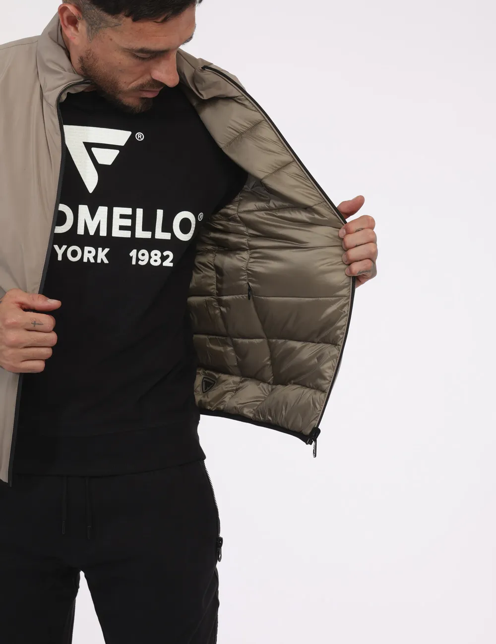 Piumino smanicato Fred Mello Beige