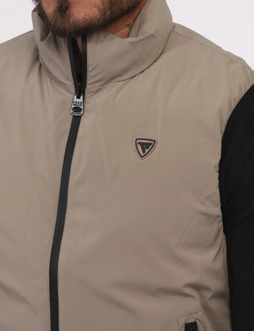 Piumino smanicato Fred Mello Beige