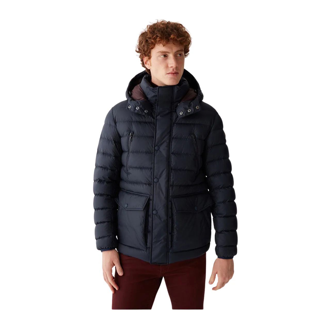 Piumino Uomo Colmar Cappuccio Staccabile Blu Navy