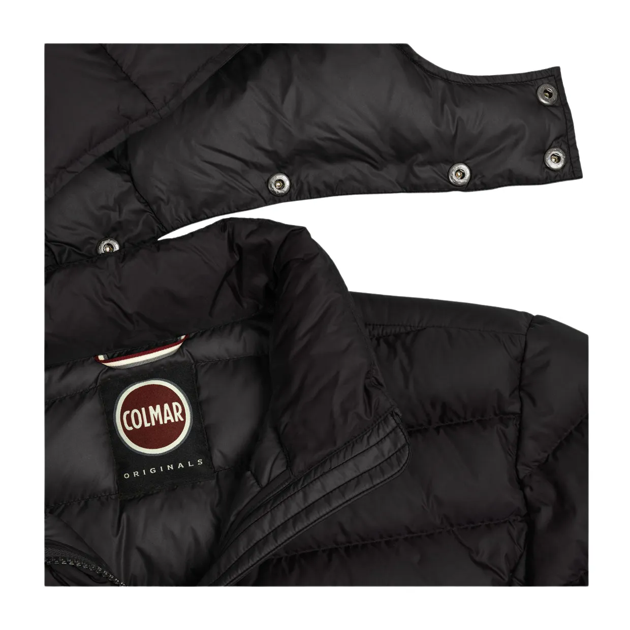 Piumino Uomo Colmar Cappuccio Staccabile Nero / Grigio