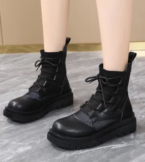 Plateau Stivaletti Donna Pelle Luxury Designer Scarpe Donna Estate 2022 Moda Zeppe Tacchi Eleganti Stivaletti Grandi