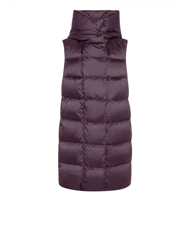 Plum long quilted vest