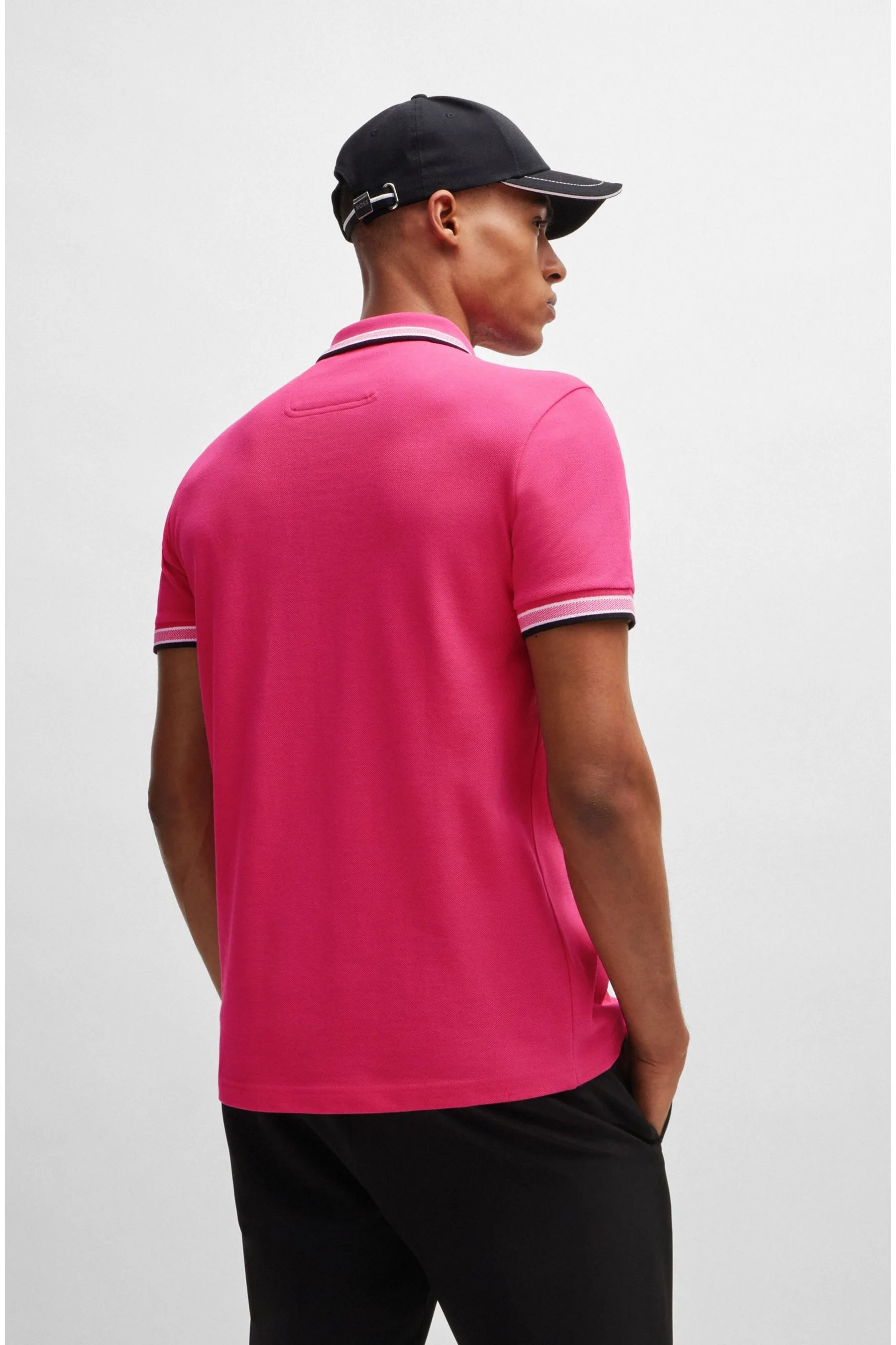 Polo BOSS in cotone con punta in paddy    