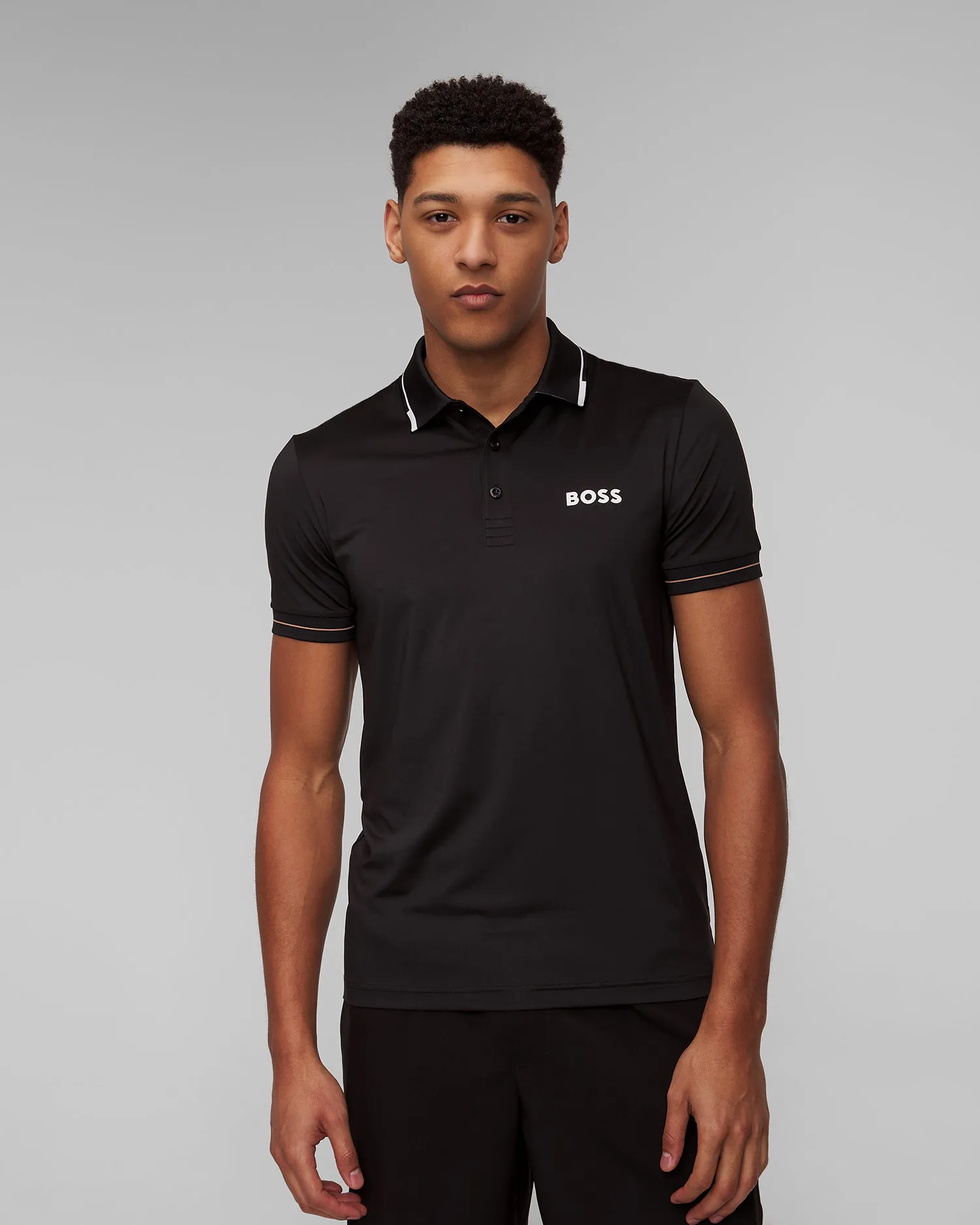 Polo nera da uomo Hugo Boss Paul Pro 50506203-1