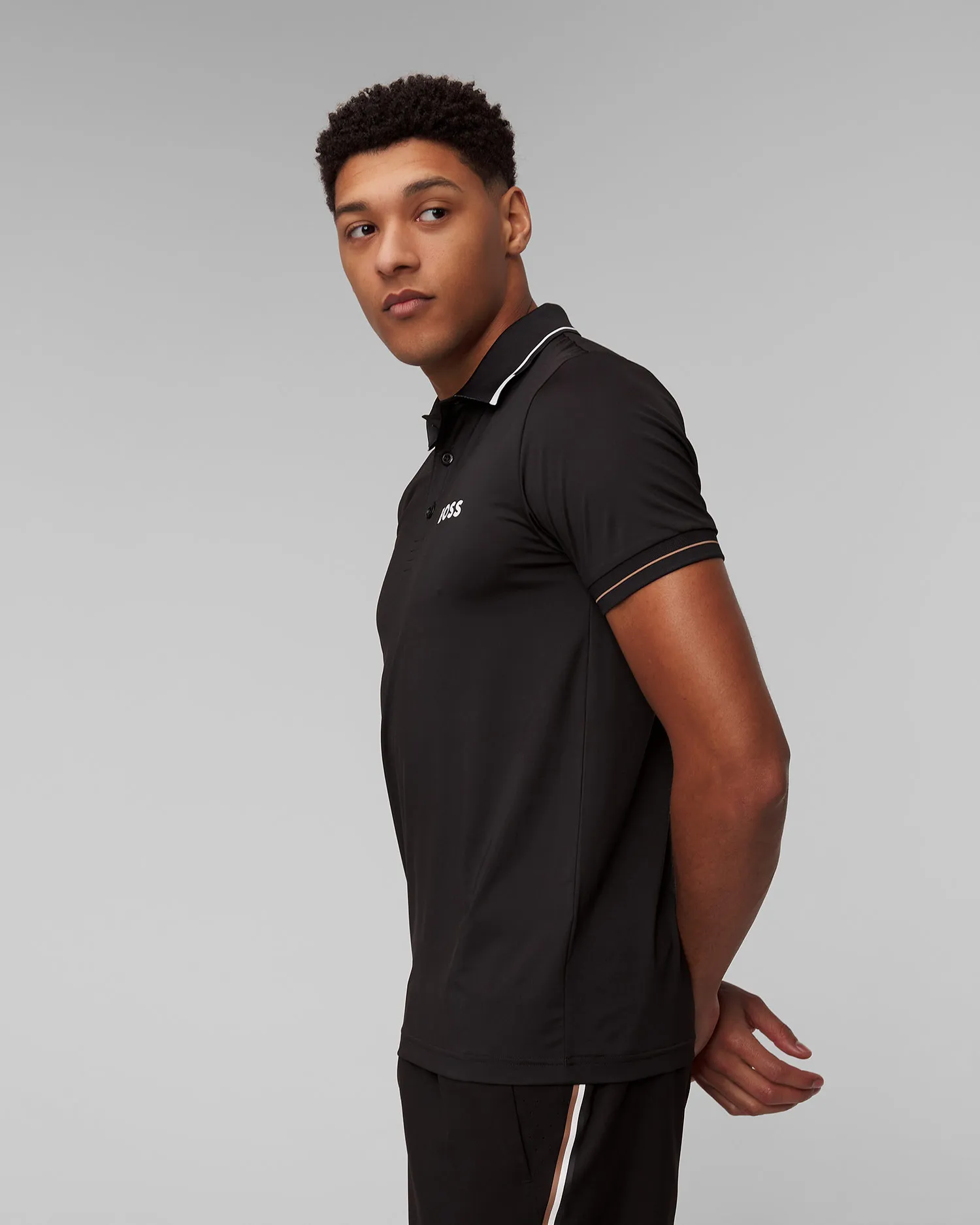Polo nera da uomo Hugo Boss Paul Pro 50506203-1