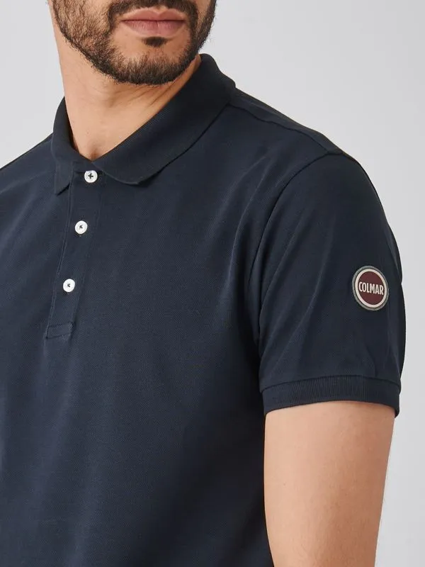 Polo uomo Colmar in cotone piquet stretch Blu